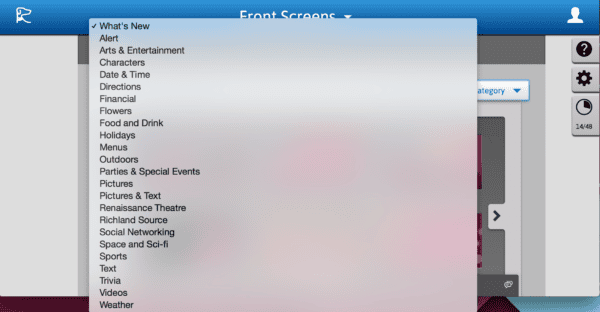 Retriever Digital Signage Slide Categories