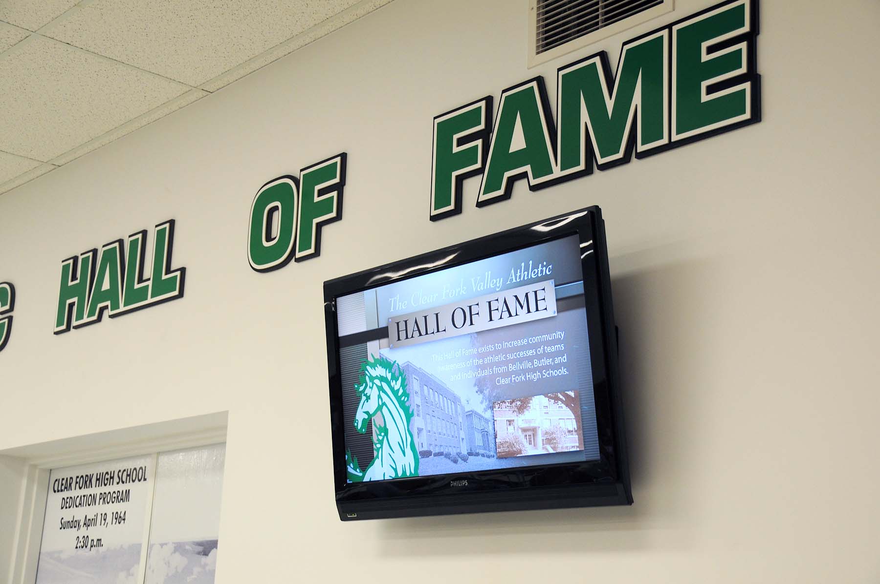 Digital signage at a school