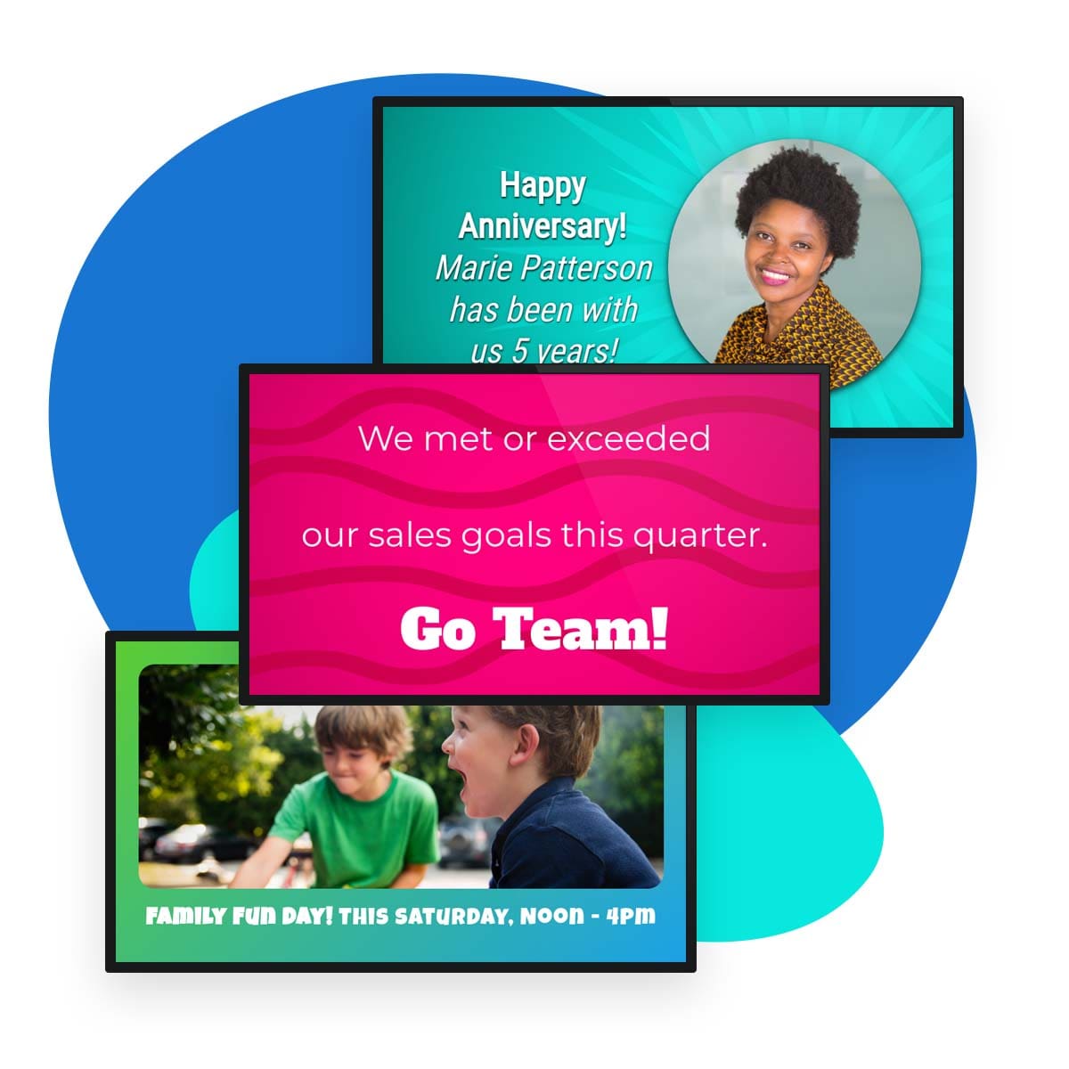 Digital signage templates that celebrate employees