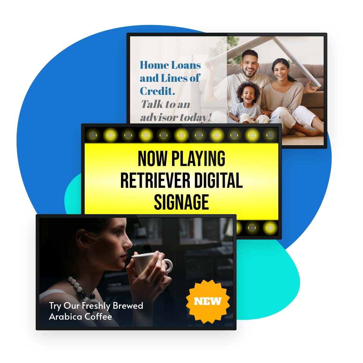 Various digital signage template designs